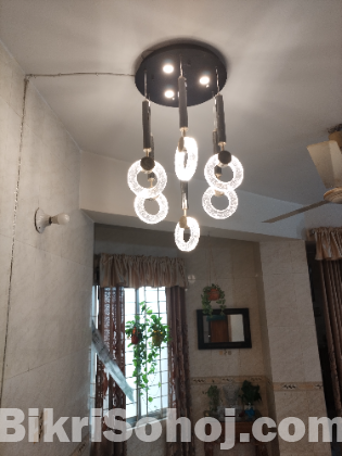 Crystal LED Ring Chandelier (ঝাড়বাতি)